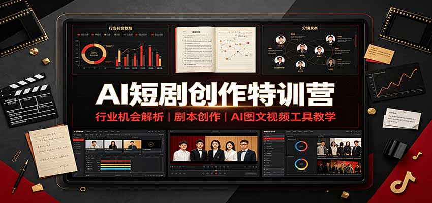 AI短剧创作特训营：行业机会解析，剧本创作，AI图文视频工具教学（文字版）-洛柒笔记