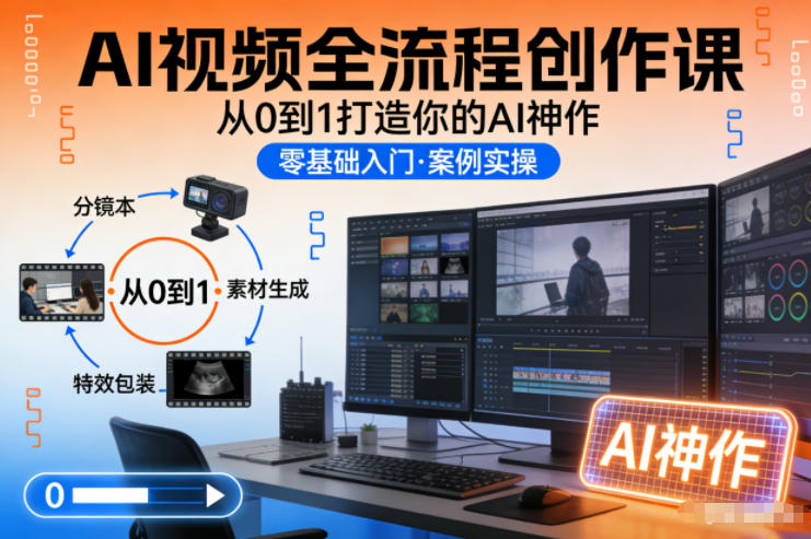 AI视频全流程创作课，从0到1打造你的AI神作-洛柒笔记