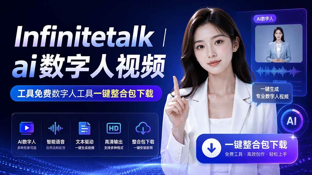 （20008期）Infinitetalk丨ai数字人视频-工具免费数字人工具一键整合包下载-洛柒笔记