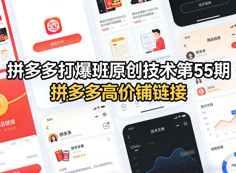 拼多多打爆班原创技术第55期，拼多多高价铺链接-洛柒笔记
