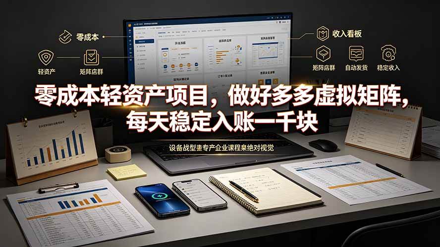 （19522期）零成本轻资产项目，做好多多虚拟矩阵，每天稳定入账一千块-洛柒笔记