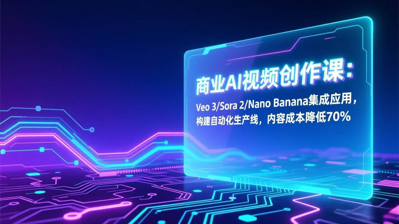 （17070期）商业AI视频创作课：Veo 3/Sora 2/Nano Banana集成应用，构建自动化生产线，内容成本降低70%-洛柒笔记