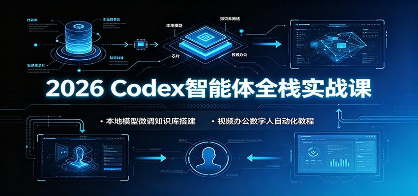 2026 Codex智能体全栈实战课：本地模型微调知识库搭建，视频办公数字人自动化教程-洛柒笔记