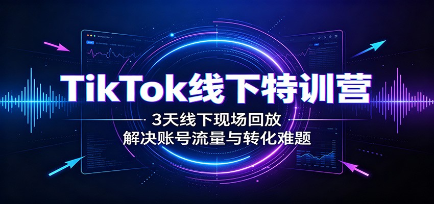 TikTok线下特训营：3天线下现场回放，解决账号流量与转化难题-洛柒笔记