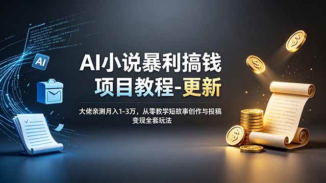 （19030期）AI小说暴利搞钱项目教程-更新，大佬亲测月入1-3万，从零教学短故事创作与投稿变现全套玩法-洛柒笔记