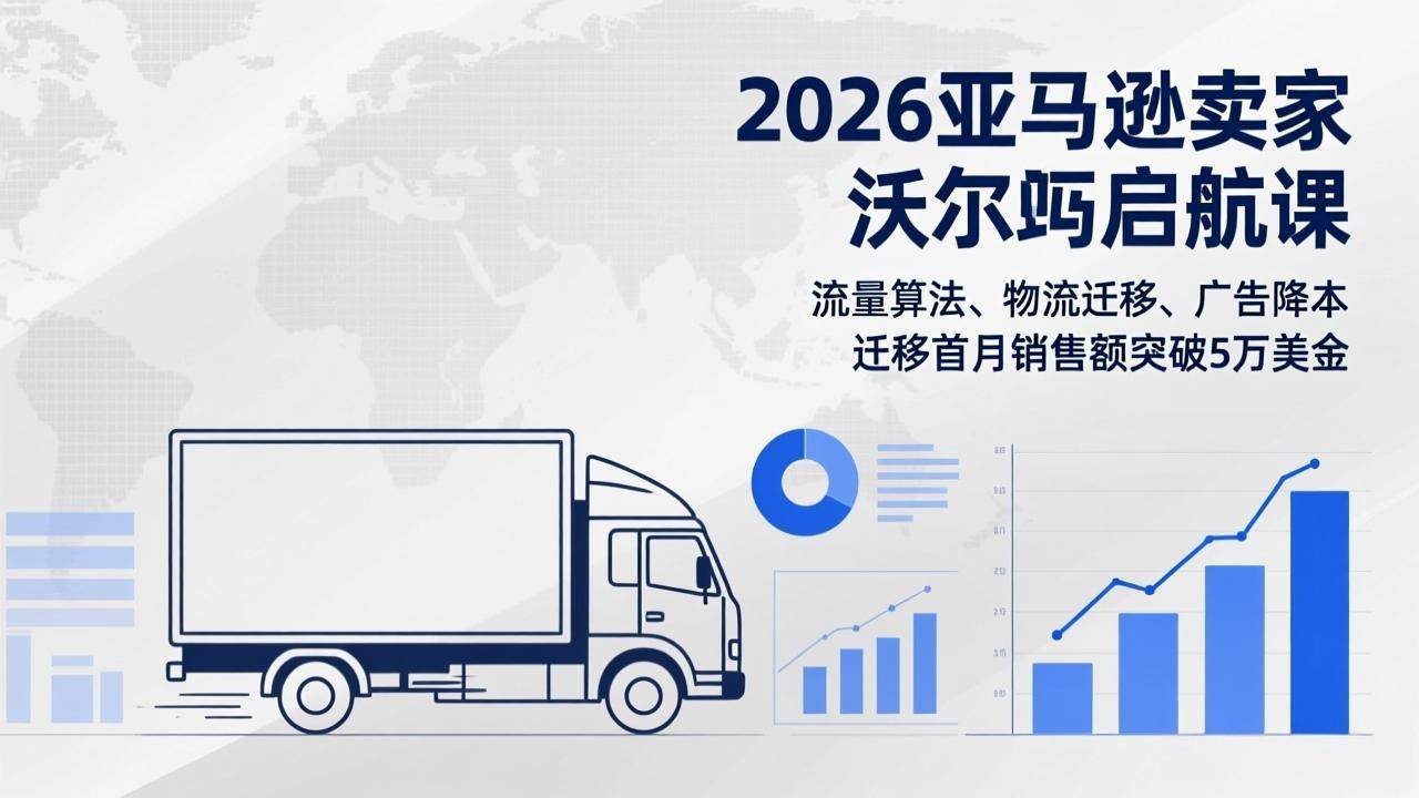 （17416期）2026亚马逊卖家沃尔玛启航课，流量算法、物流迁移、广告降本，迁移首月销售额突破5万美金-洛柒笔记