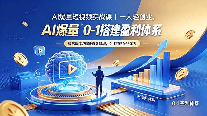 （18652期）AI爆量短视频实战课｜一人轻创业，算法脚本剪辑直播同城，0-1搭建盈利体系-洛柒笔记
