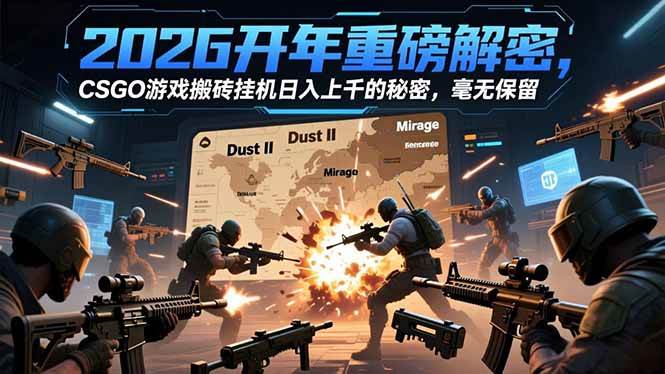 （16904期）2026开年重磅解密，CSGO游戏搬砖挂机日入上千的秘密，毫无保留-洛柒笔记