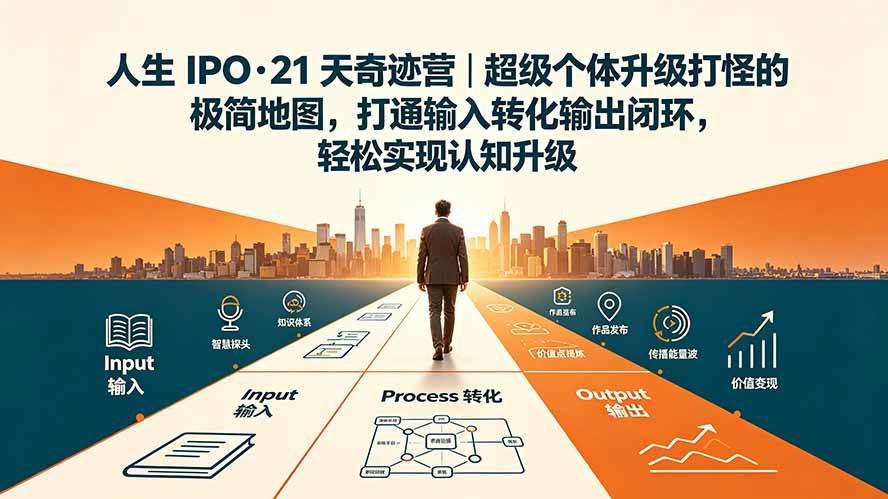 （19532期）人生 IPO-21 天奇迹营｜超级个体升级打怪的极简地图，打通输入转化输出闭环，轻松实现认知升级-洛柒笔记