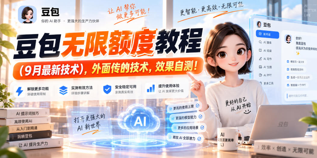 豆包无限额度教程（9月最新技术），外面传的技术，效果自测！-洛柒笔记