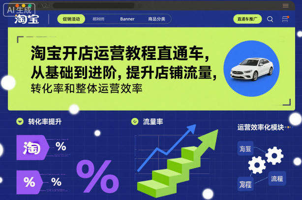 淘宝开店运营教程直通车，从基础到进阶，提升店铺流量，转化率和整体运营效率（更新11月）-洛柒笔记