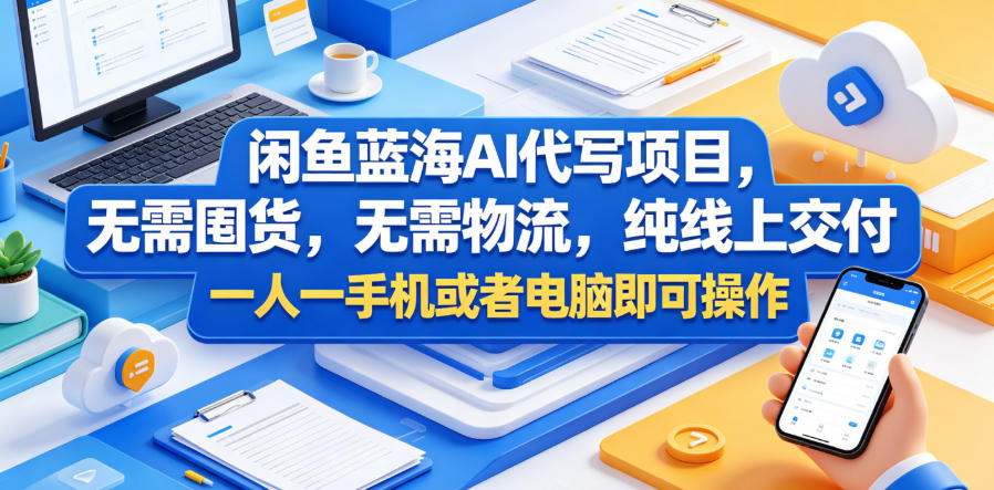 闲鱼蓝海AI代写项目，无需囤货，无需物流，纯线上交付，一人一手机或者电脑即可操作-洛柒笔记