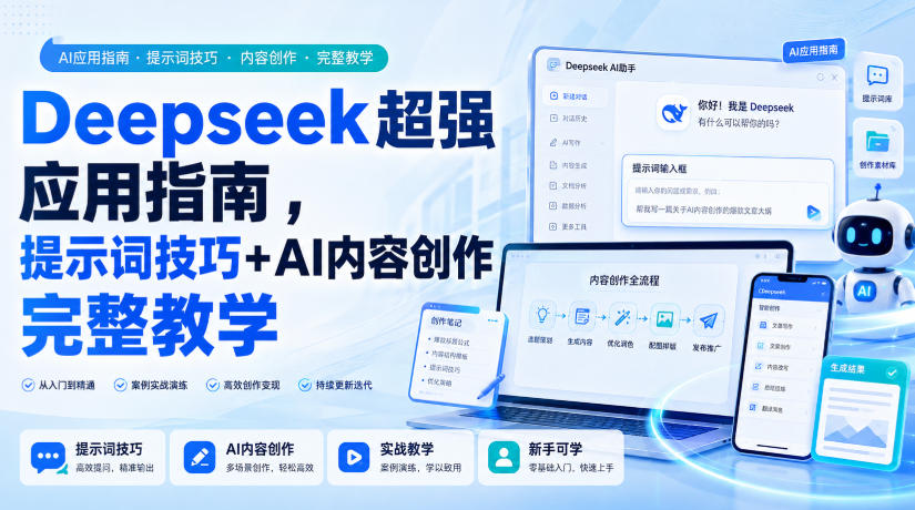 Deepseek超强应用指南,提示词技巧+AI内容创作完整教学