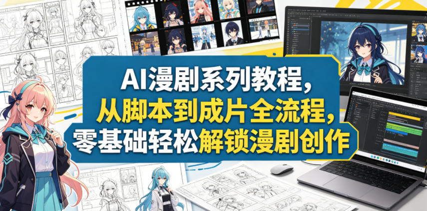 AI漫剧系列教程，从脚本到成片全流程，零基础轻松解锁漫剧创作-洛柒笔记