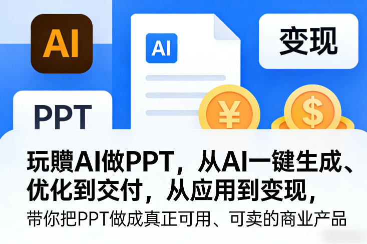 玩賺AI做PPT，从AI一键生成、优化到交付，从应用到变现，带你把PPT做成真正可用、可卖的商业产品（更新0401）-洛柒笔记