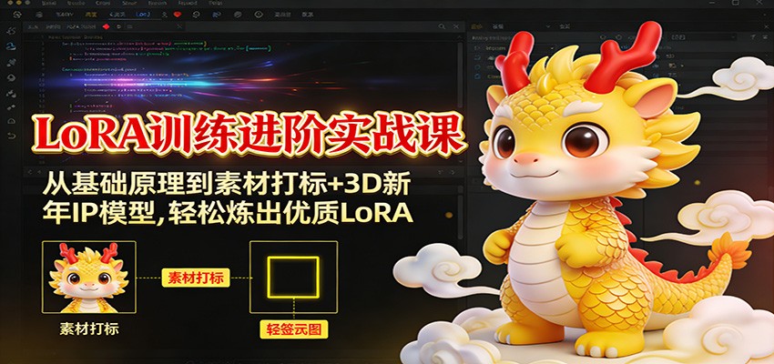 LoRA训练进阶实战课：从基础原理到素材打标+3D新年IP模型，轻松炼出优质LoRA-洛柒笔记