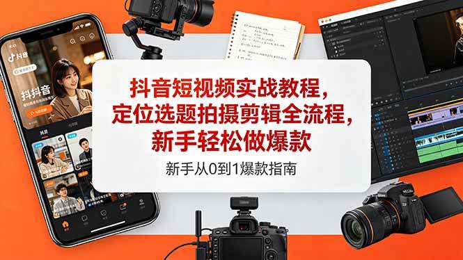 （18524期）抖音短视频实战教程，定位选题拍摄剪辑全流程，新手轻松做爆款-洛柒笔记