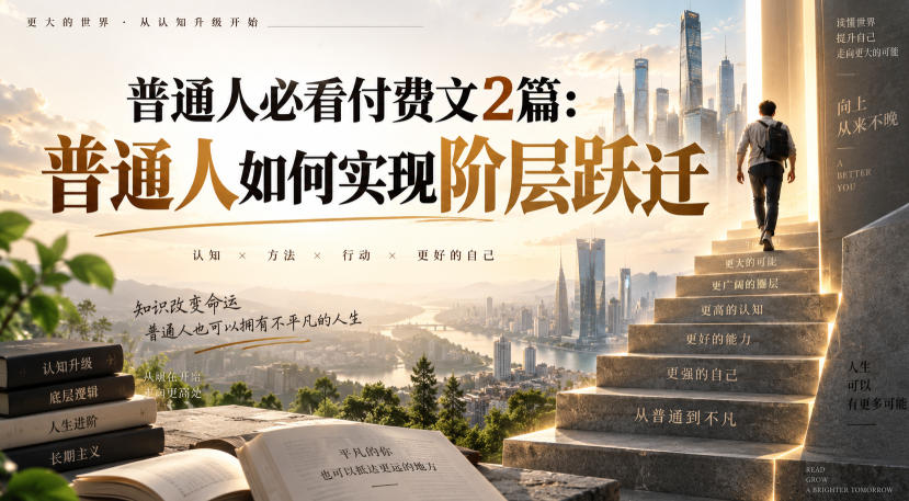 普通人必看付费文2篇：普通人如何实现阶层跃迁-洛柒笔记