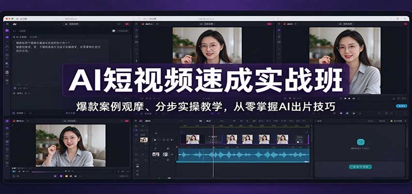 AI短视频速成实战班：爆款案例观摩、分步实操教学，从零掌握AI出片技巧-洛柒笔记