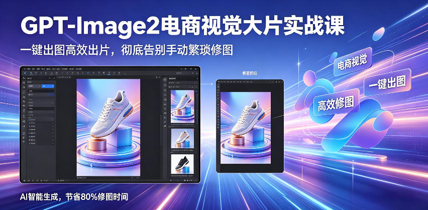 GPT-Image2电商视觉大片实战课，一键出图高效出片，彻底告别手动繁琐修图（更新）-洛柒笔记