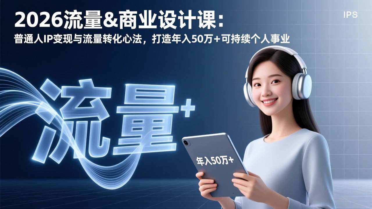（17246期）2026流量&商业设计课：普通人IP变现与流量转化心法，打造年入50万+可持续个人事业-洛柒笔记