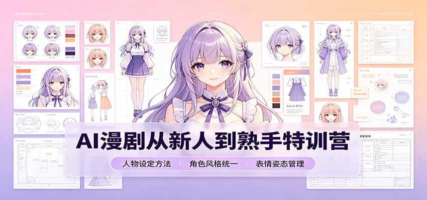AI漫剧从新人到熟手特训营：剧本分镜创作，提示词模板，人物设定与工具资源-洛柒笔记