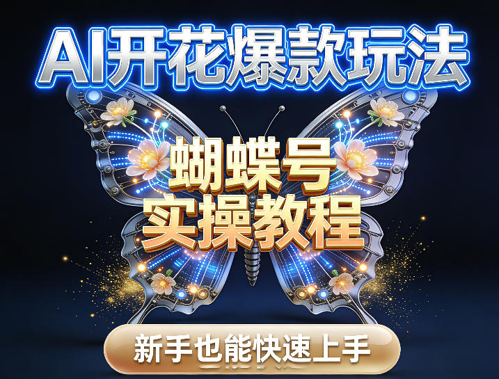 AI开花爆款玩法，蝴蝶号实操教程，新手也能快速上手-洛柒笔记