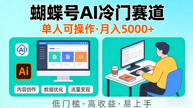 蝴蝶号Ai冷门新赛道，单人可操作，稳定月入5k＋-洛柒笔记
