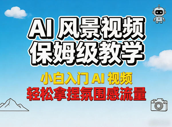 AI风景视频保姆级教学，小白入门AI视频，轻松拿捏氛围感流量-洛柒笔记