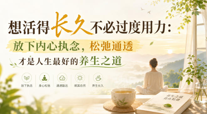 付费文章：想活得长久不必过度用力：放下内心执念，松弛通透才是人生最好的养生之道-洛柒笔记