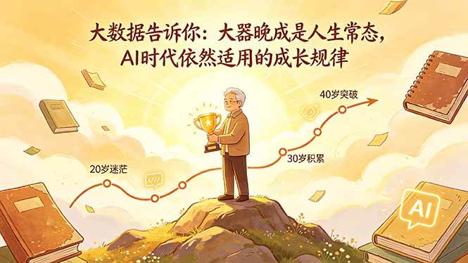 （18288期）付费文章：大数据告诉你：大器晚成是人生常态，AI 时代依然适用的成长规律-洛柒笔记