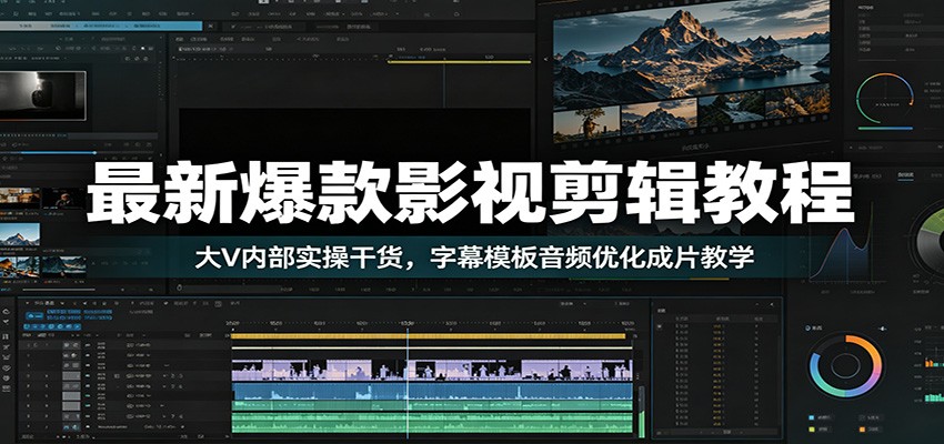 最新爆款影视剪辑教程：大V内部实操干货，字幕模板音频优化成片教学-洛柒笔记