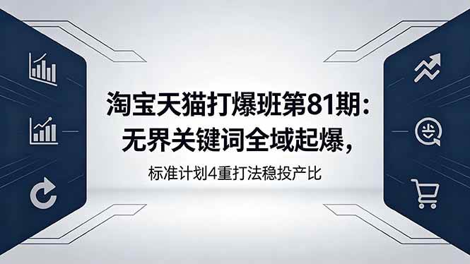（18394期）淘宝天猫打爆班第81期：无界关键词全域起爆，标准计划4重打法稳投产比-洛柒笔记