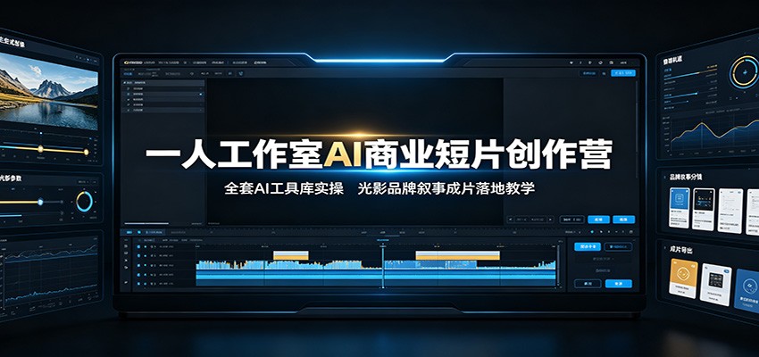 一人工作室AI商业短片创作营：全套AI工具库实操，光影品牌叙事成片落地教学-洛柒笔记