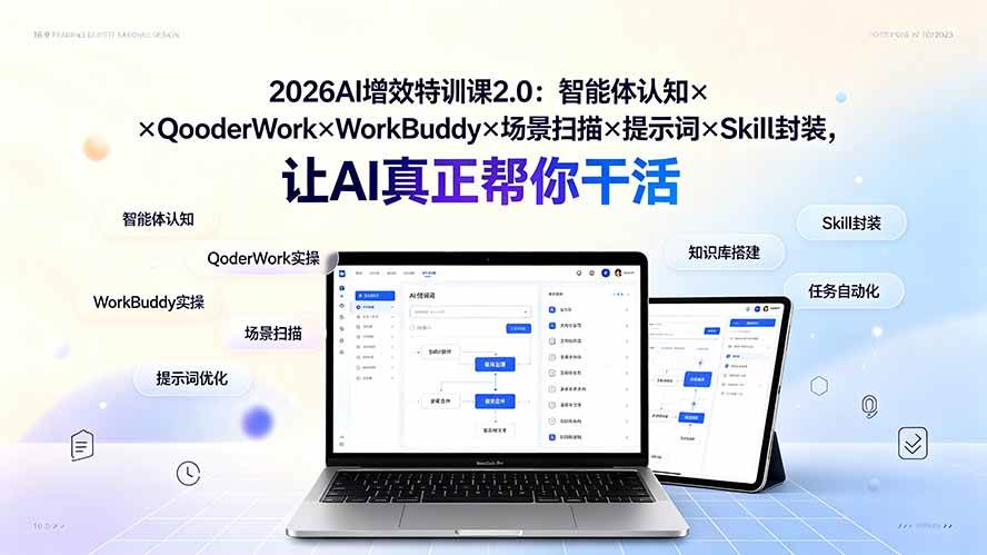 （19368期）2026AI增效特训课2.0：智能体认知×QoderWork×WorkBuddy×场景扫描×提示词×Skill封装，让AI真正帮你干活-洛柒笔记