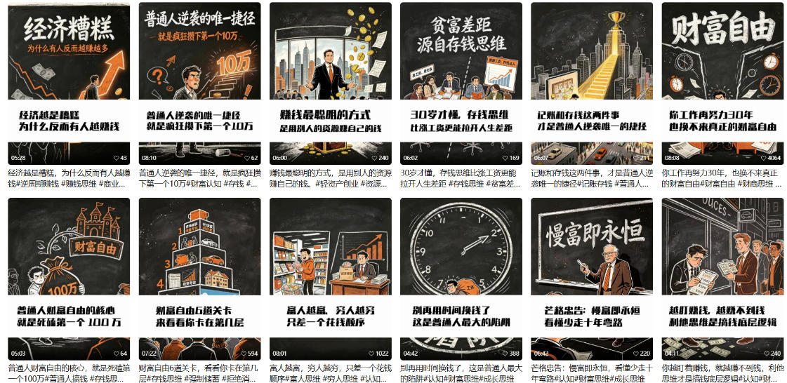 【AI书单】财富书籍图文解读玩法，一键直出，几十条视频，跑出1000单，全流程拆解，新手也可以上手-洛柒笔记