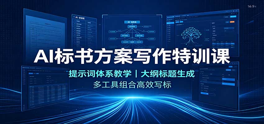 AI标书方案写作特训课：提示词体系教学，大纲标题生成，多工具组合高效写标-洛柒笔记