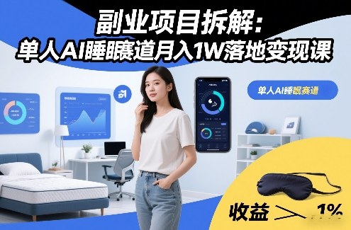 副业项目拆解：单人AI睡眠赛道月入1W落地变现课-洛柒笔记