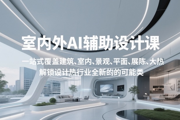 室内外AI设计课，一站式覆盖建筑、室内、景观、平面、展陈五大热门品类，解锁设计行业的全新可能-洛柒笔记