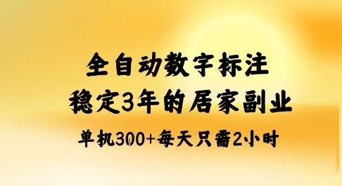 全自动数字标注,稳定3年的蓝海项目,居家也能矩阵开干的副业,单机日入3张+-洛柒笔记