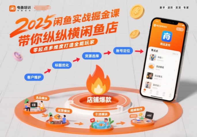 2025闲鱼实战掘金课，带你纵横闲鱼店，零起点多维度打造全能玩家-洛柒笔记