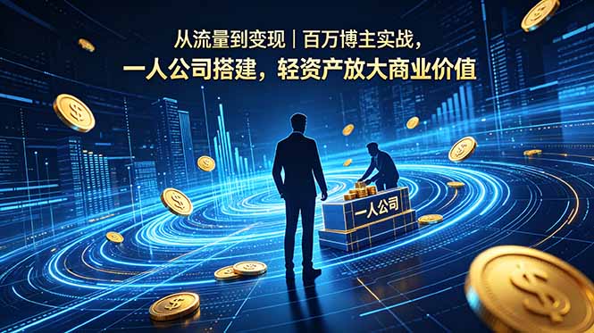 从流量到变现｜百万博主实战，一人公司搭建，轻资产放大商业价值-洛柒笔记