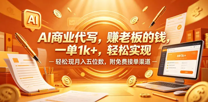 AI商业代写，賺老板的钱，一单1k+，轻松实现月入五位数，附免费接单渠道-洛柒笔记