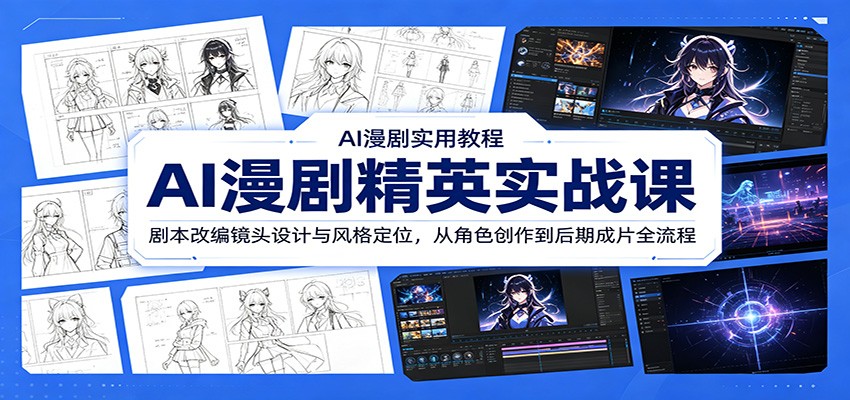 AI漫剧精英实战课：剧本改编镜头设计与风格定位，从角色创作到后期成片全流程-洛柒笔记