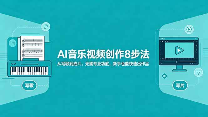 （18340期）AI音乐视频创作8步法：从写歌到成片，无需专业功底，新手也能快速出作品-洛柒笔记