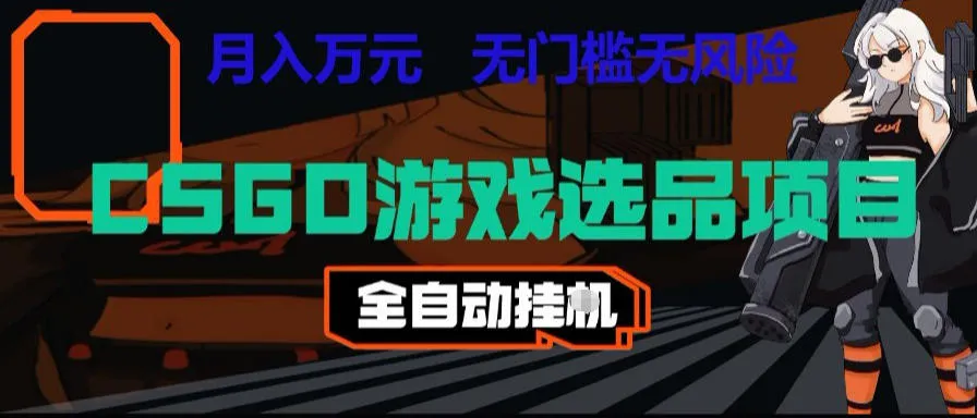CSGO游戏自动扫货项目，全自动运行，月入1W，无风险，长期稳定可以做-洛柒笔记