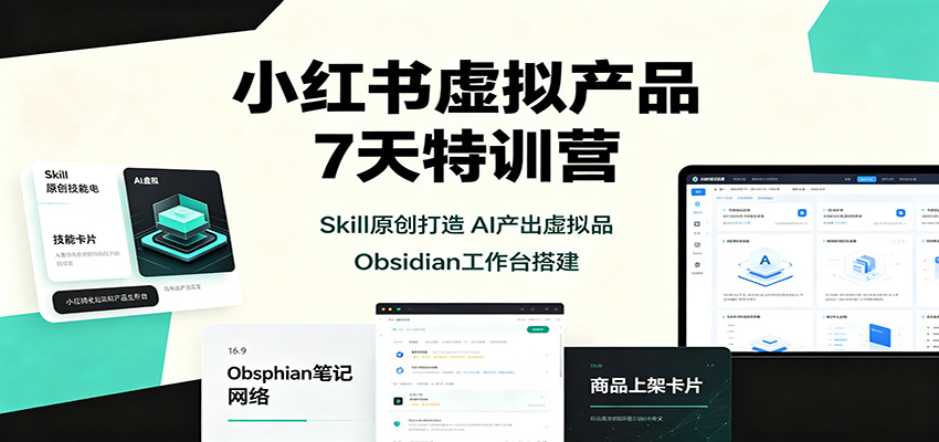 小红书虚拟产品7天特训营：Skill原创打造，AI产出虚拟品，Obsidian工作台搭建-洛柒笔记