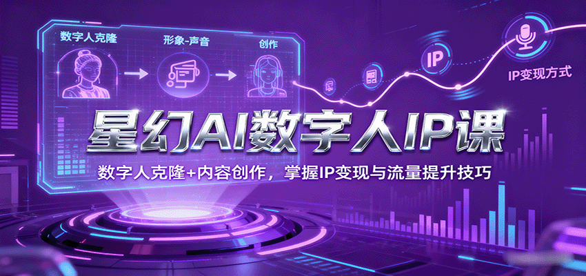 星幻AI数字人IP课，数字人克隆+内容创作，掌握IP变现与流量提升技巧-洛柒笔记