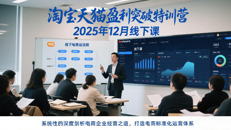淘宝天猫盈利突破特训营25年12月线下课，系统性的深度剖析电商企业经营之道，打造电商标准化运营体系-洛柒笔记