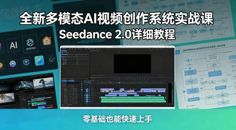 全新多模态AI视频创作系统实战课，Seedance 2.0详细教程，零基础也能快速上手-洛柒笔记